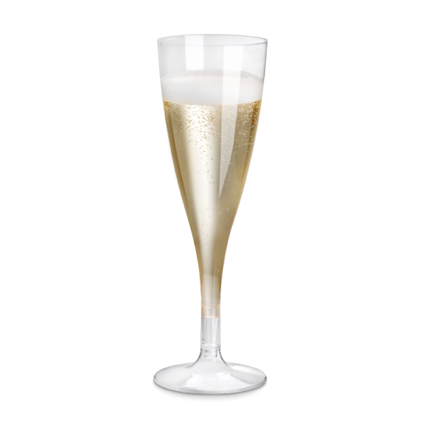 PLA Sektglas klar 1dl, Ø5,3cm, 15x3cm, 2-teilig, naturesse