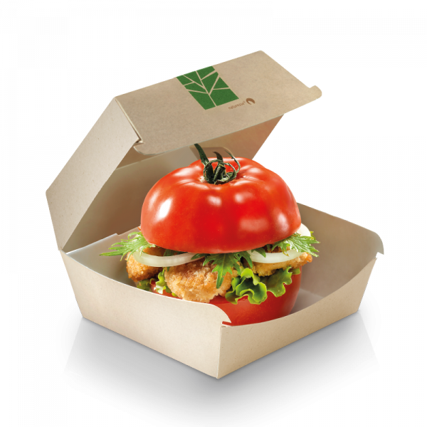 PaperWise Burger-Box mit Klappdeckel 16x15,5x9cm, naturesse