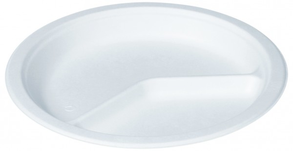 naturesse Zuckerrohr Teller rund Ø 26cm, 2-geteilt