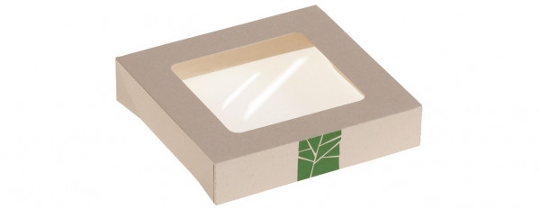 PaperWise Deckel zur Salat-Box mit PLA-Fenster für Art. 15658, naturesse