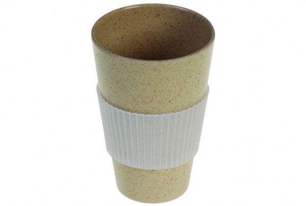 Mehrwegbecher Bamboo braun 450ml Ø8,9cm H13cm inkl. Silikonmanschette