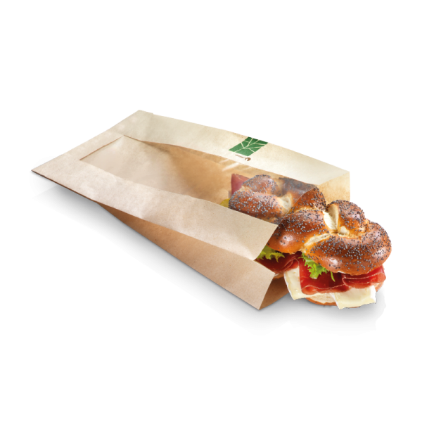 naturesse PaperWise Sandwichbeutel mit PLA-Fenster 33x12x2x3cm
