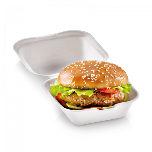 Zuckerrohr Burger Box klein 12 x 12 cm, 6,8cm tief
