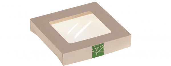 PaperWise Deckel zur Salat-Box mit PLA-Fenster für Art. 15660, naturesse