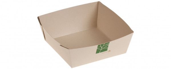 PaperWise Salat-Box 600ml, 13,5x13,5x5cm, naturesse