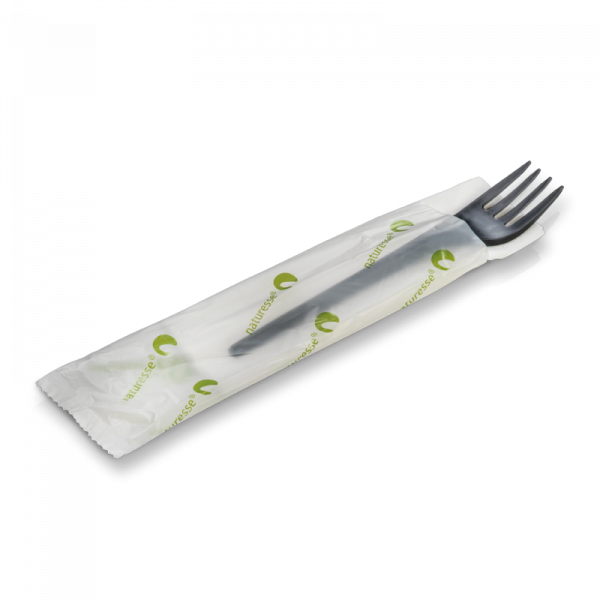 naturesse CPLA Besteck-Set smart schwarz 2-tlg. Gabel, Serviette