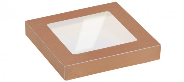 Deckel mit Sichtfenster zu Kartonbox 750ml - 155x155mm