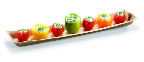 Palmblatt-Tray rechteckig 41,5 x 8,5 cm, Tiefe 2,8cm - Bonifacio