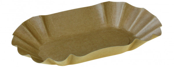 Pommes Frites Schale kraft braun ohne Beschichtung 140x220x37mm