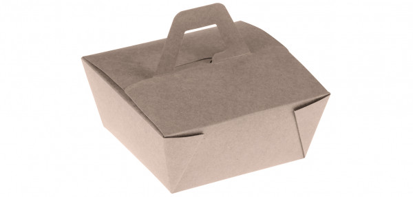Bamboo Takeaway Box mit Henkel PLA 110x110x65mm, naturesse