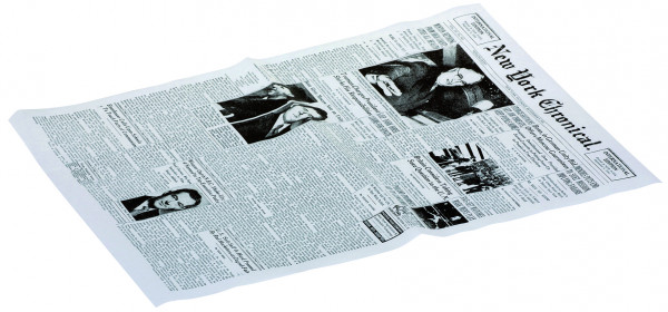 Wickelpapier weiß 28g fettdicht 35x25cm "New York Chronical" ca. 672 Blatt 2kg