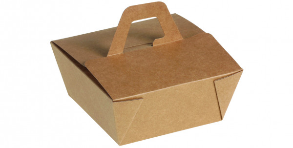 naturesse Take away Box mit Henkel Kraft/PLA 120x120x65mm 900ml