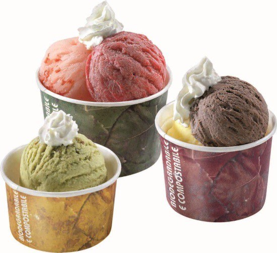 Eisbecher aus Zellulose - 135 ml - Tipo 95 , Farbe: Rot