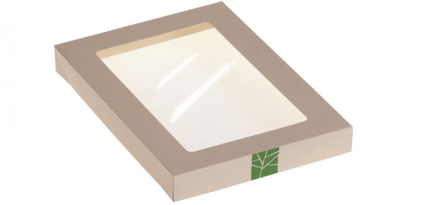 PaperWise Deckel zur Salat-Box mit PLA-Fenster für Art. 15664, naturesse