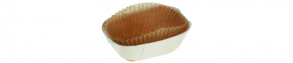 Holzbackform geklebt Bad Urach 89x59x30mm ca. 80ml mit Papier