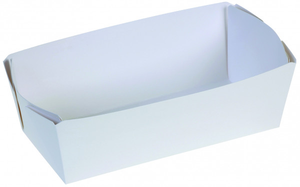 Karton-Backschale weiß, 2000g, 255x100x75mm