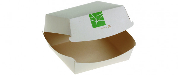 PaperWise Burger-Box mit Klappdeckel 12x12x7cm, naturesse