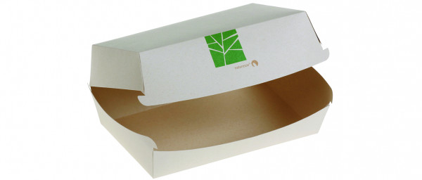 PaperWise Burger-Box mit Klappdeckel 15x10x7cm, naturesse