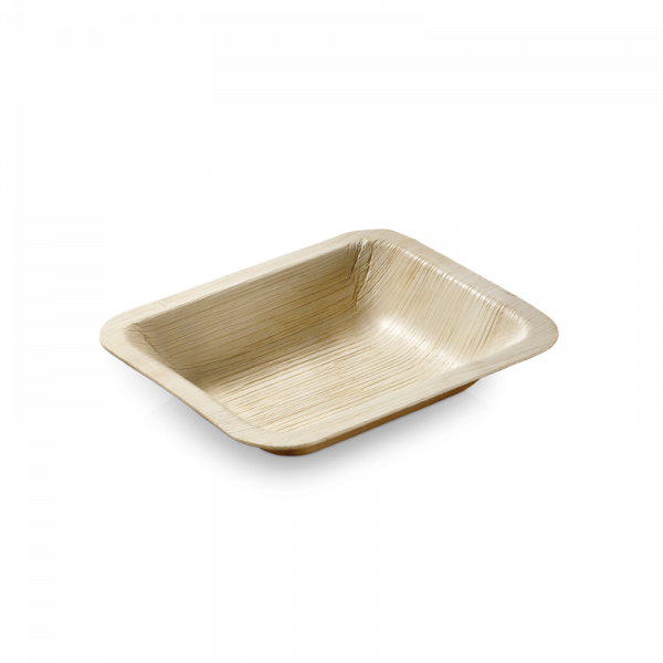 Bowle rechteckig, Palmblatt, 16x13x3cm, ca. 250ml, naturesse