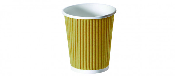 Ripple Becher aus Karton/PE 4dl Ø9cm braun