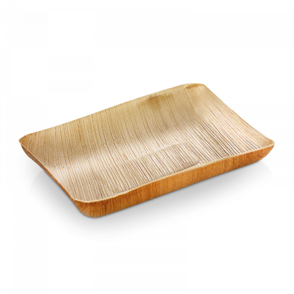 Palmblatt-Tray rechteckig 17 x 13,5 cm, Tiefe 2,5 cm - Cargese