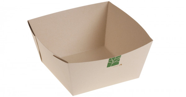 PaperWise Salat-Box 1500ml, 17x17x8,5cm, naturesse